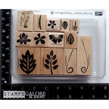 Stampin' Up RUBBER STAMPS 2002 TROPICAL BLOSSOMS GARDEN FLOWERS SET 13