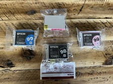 4 Genuine Epson T098/T099 Ink Cartridges 98/99 Artisan 700 710 800 810 Sealed
