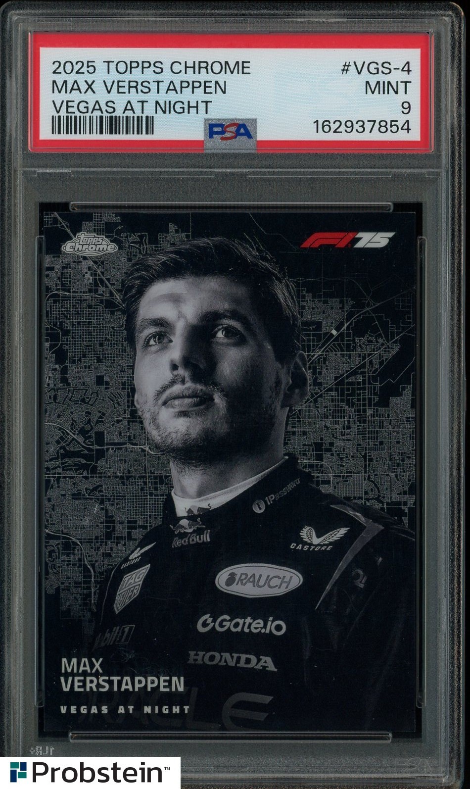 2025 Topps Chrome F1 Formula Racing Vegas At Night Max Verstappen SSP PSA 9