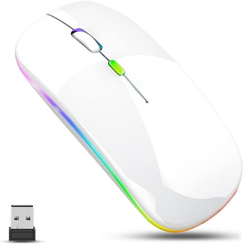 RGB LED Wireless Mouse Rechargeable Optical Silent Mice USB For PC Laptop UK - Picture 20 of 22