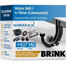 ANHÄNGERKUPPLUNG für Volvo S60 I 00-04 starr BRINK +7pol E-Satz BRINK spezifisch
