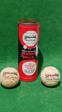TENNIS BALL CAN, PANCHO GONZALES, SPALDING, w (2) balls, NO lid