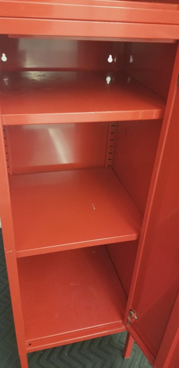 VINTAGE 1999 IKEA PS DISCONTINUED METAL STORAGE -GYM LOCKER RED