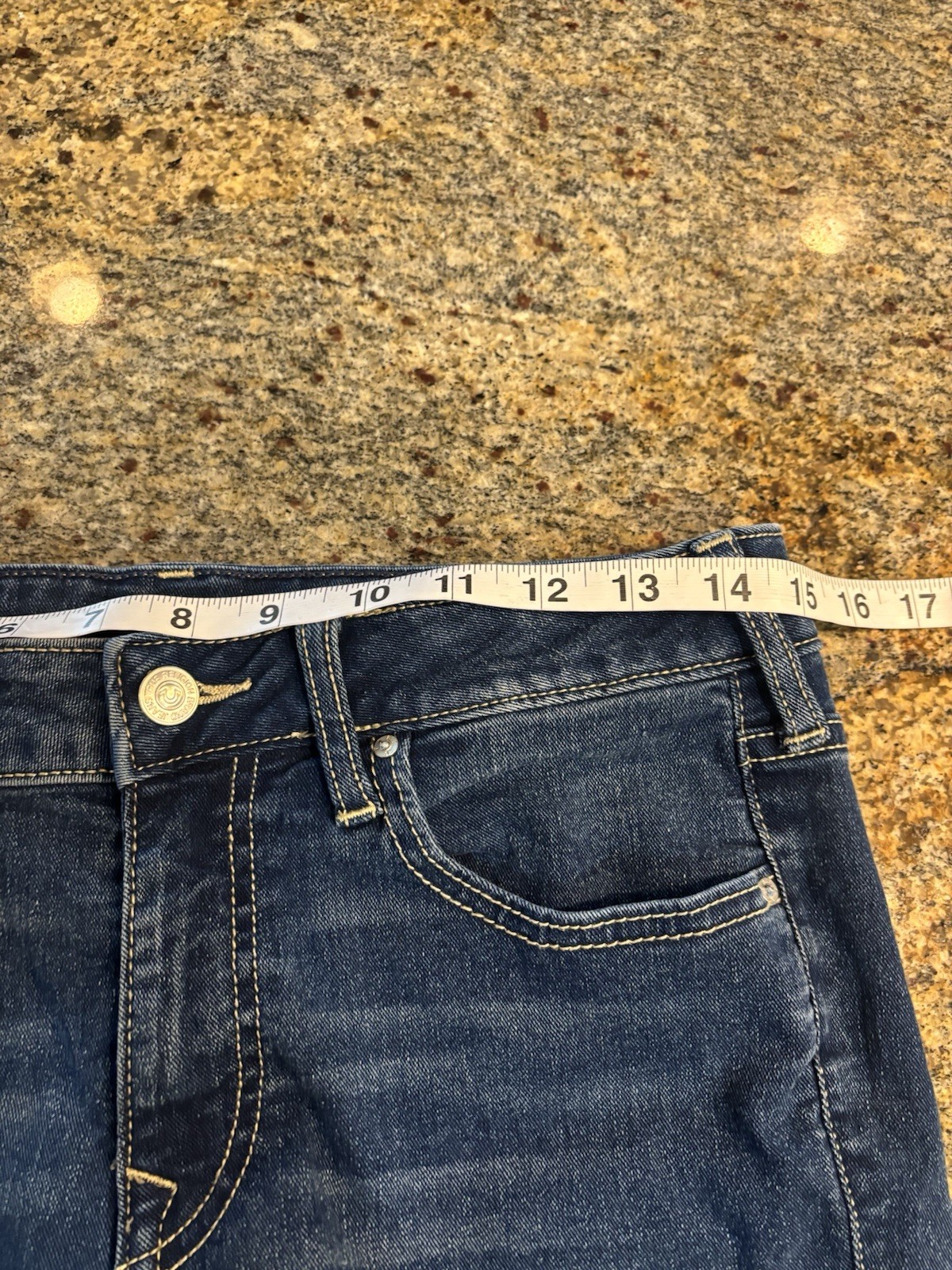 True Religion Women's Size 30 Blue Jennie Curvy Mid-Rise Super Skinny Jeans thumbnail 6