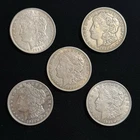 5 Lot - 1921 P Morgan Dollars - VF/EF Condition - 90% Silver 1 Dollar Pieces