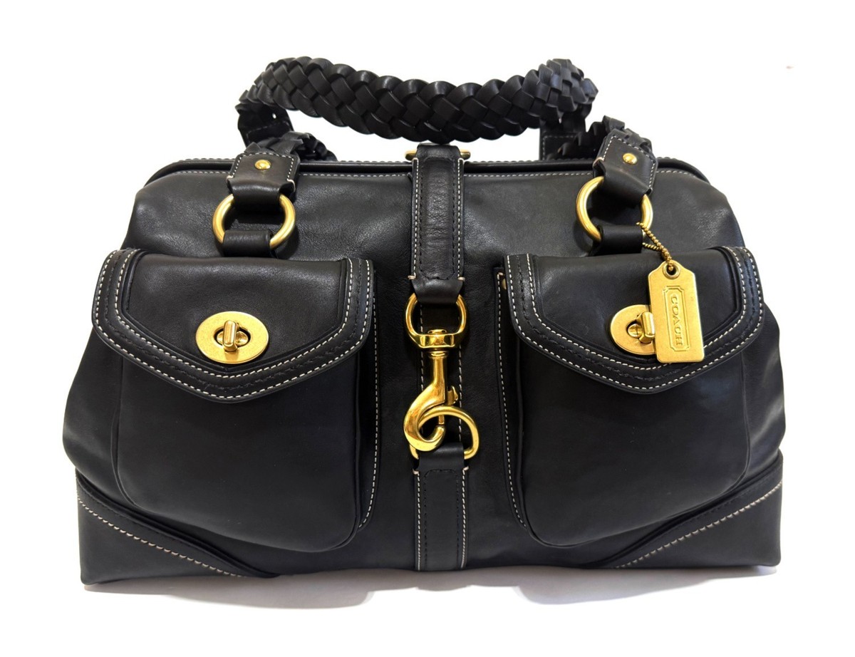 NEW COACH Y2K BLACK VACHETTA LEATHER LG DAPHNE DOCTOR SATCHEL TOTE