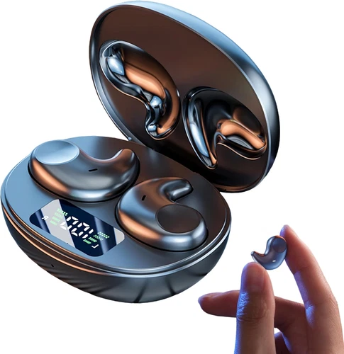M52 Sleep Earbuds with Power Display, Mini Invisible Earbuds for Side Sleepers