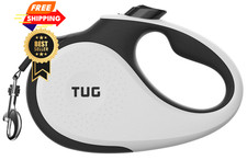 TUG 360 Tangle-Free Retractable Dog Leash with Anti-Slip Handle Small, White