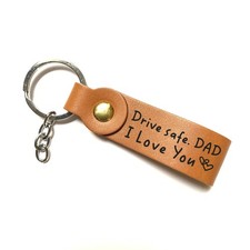 Love Dad Gifts - Drive Safe Dad I Love You Leather Keychain, Father's Day, Ch...