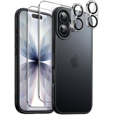 5 in 1 Matte Case for iPhone 17 6.3-Inch with Screen and Camera Lens Protector