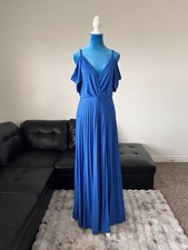 ASOS Bright Blue Navy Evening Maxi Dress Size 8