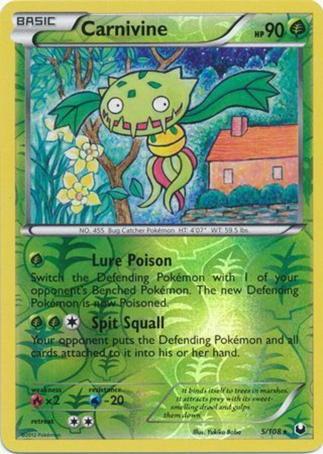 Pokemon - Carnivine - 5/108 - Rare - Reverse Holo - BW - Dark Explorers - NM