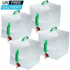 20L Water Carrier Container Foldable Collapsible with Tap Camping Bottle Bag UK