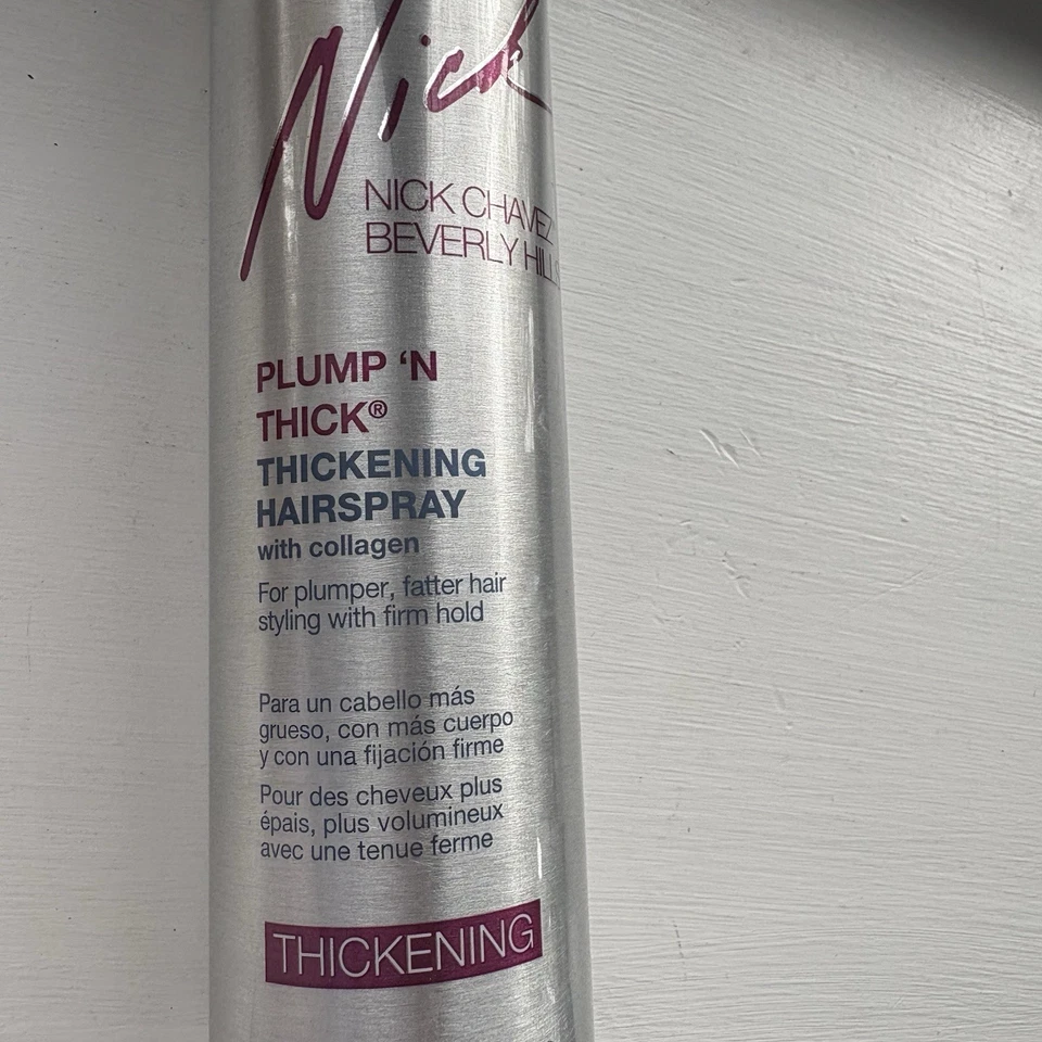 Nick Chavez Plump 'N Thick THICKENING HAIRSPRAY w/Collagen Aerosol 10 oz NOS - Image 3 of 4
