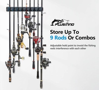 Vertical Fishing Rod Holder, Wall Mounted Fishing Rod Rack, Fishing Pole Holder