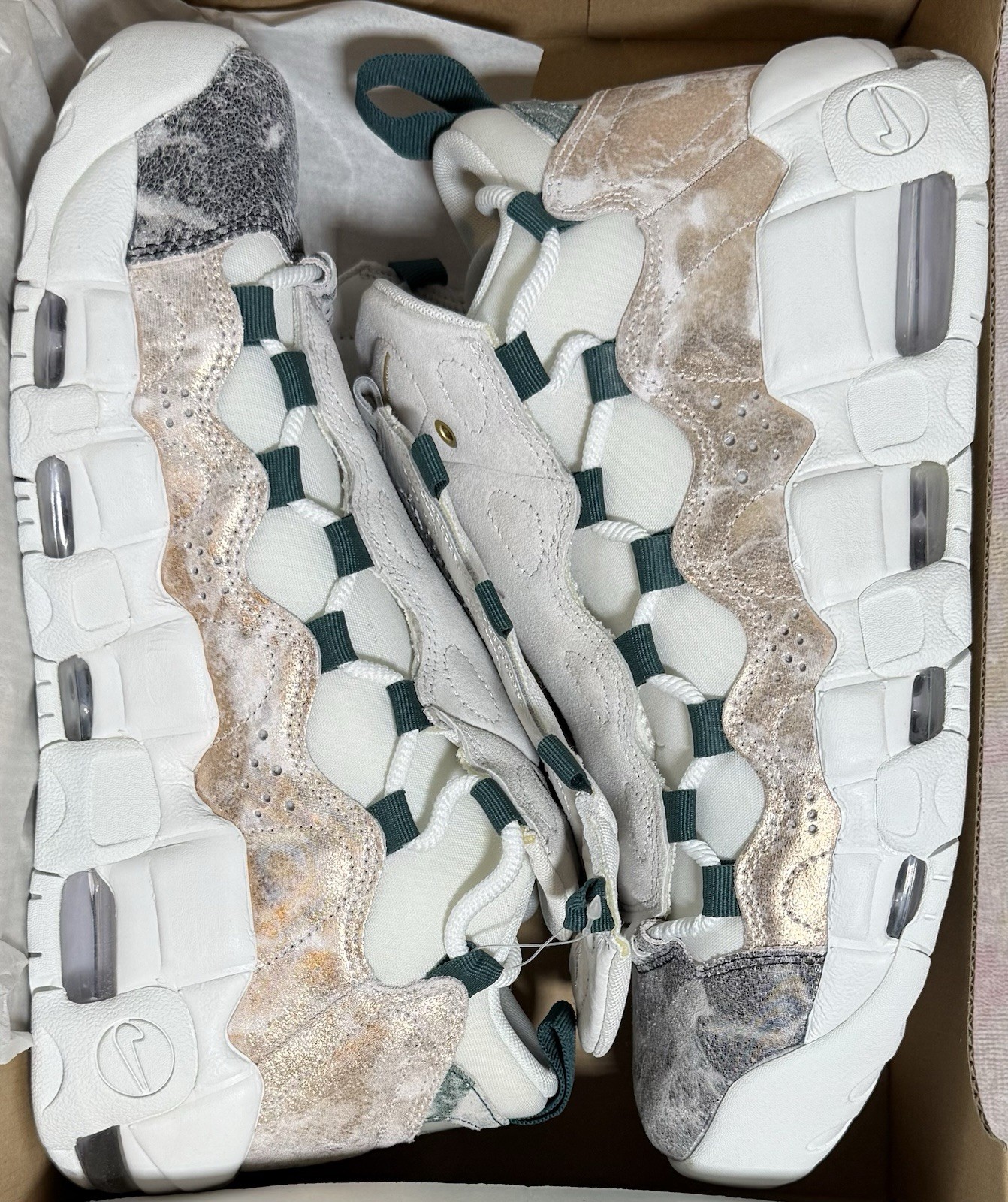 Nike Women’s Air More Money LX Summit White Oil Grey AJ1312 101 Size 10 New