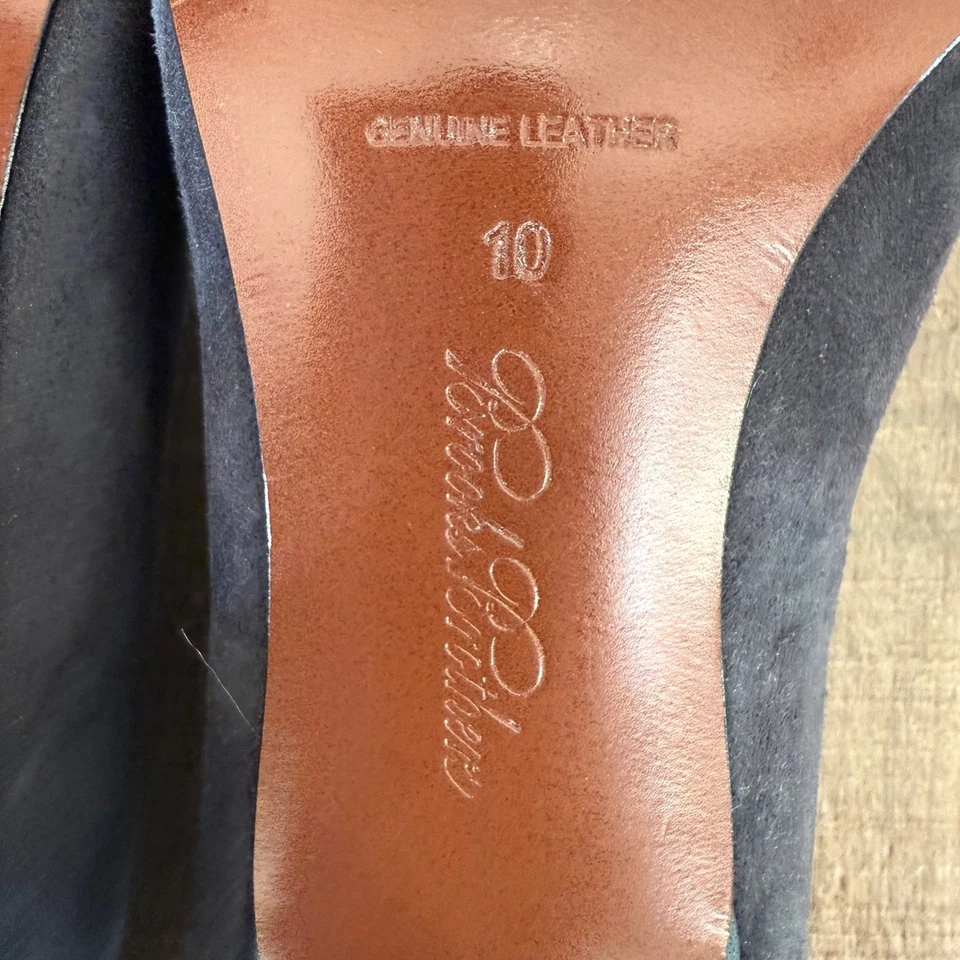 Замшевые кожаные туфли-лодочки Brooks Brothers с носком на классических каблуках размер 10 для официальных приемов карьеры - Изображение 3 из 4