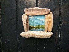 Cadre photo en bois flotté - prend une image de 3 x 3 pouces, finition naturelle, textures froides !
