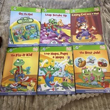 LEAP FROG TAG BOOK LOT OF 6 BOOKS Reader Junior Short Vowels Excellent I