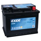 Exide EK620 AGM-Batterie 12V 62Ah 680A ersetzt EK600 Auto Batterie Starter PKW