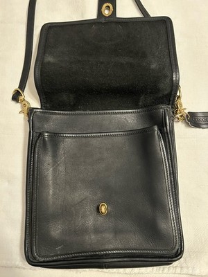 Vintage COACH Black Station Bag w Turnlock Closure | eBay