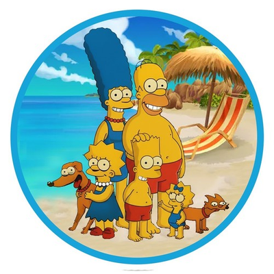 #ad Tuvalu Family Vacation Simpsons Family 1 oz Color Art Coin 2021 w COA $145.00