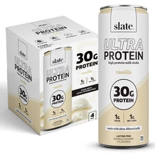 Slate Ultra Milk Shake, 30g Protein, Vanilla, 11 fl oz, 4 Pack