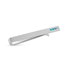 Handcrafted Birthstones Tie Bar In 925 Sterling Silver, Rose, Yellow Gold Plated