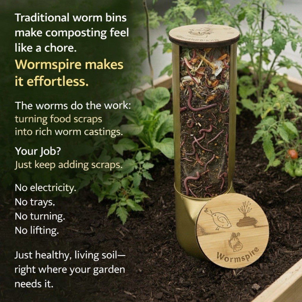 Wormspire™ Vertical Worm Compost Bin System Made Easy - Vermicomposting ...