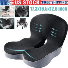 Memory Foam Seat Cushion w/Lumbar Support Pillow for Back Sciatica Pain Relief