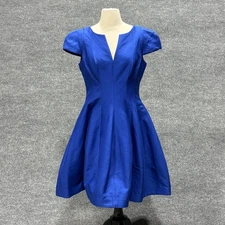 Halston Heritage Dress Womens 10 Evening Collection Silk Blend Cap Sleeve Formal