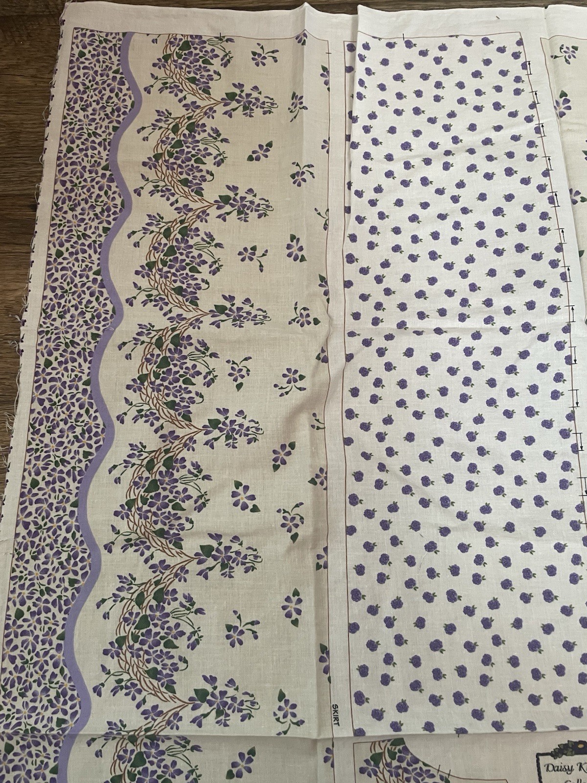 Daisy Kingdom Homespun Violets Daisy Dolly Dress Fabric Panel