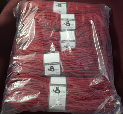 Schoppel Merino Wool Yarn Germany Brick Red 5 Skeins Knit Crochet Crafts