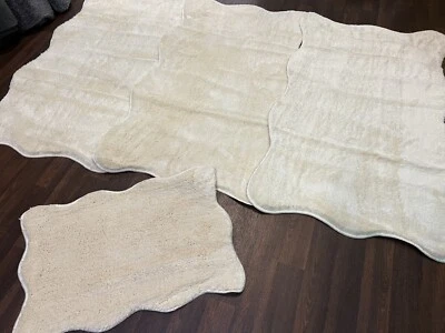 RUGWORLD SET TAPPETINI DA VIAGGIO LAVABILI ROMANI ANTISCIVOLO TAPPETI SUPER SPESSI PANNA TAPPETINI ZINGARI