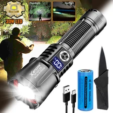 Super Bright 500000 Lumen LED Flashlight Rechargeable Tactical Torch Work Light