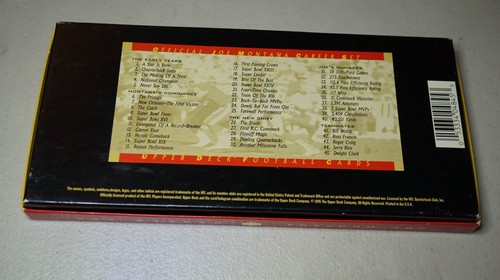 1995 Upper Deck Official Joe Montana Career 45 Card Set Complete w/Cert Open NM - Picture 2 of 8