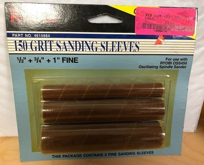 Ryobi OSS450 Oscillating Spindle 150 Grit Sanding Sleeves 1/2''+3/4''+1'' Fine