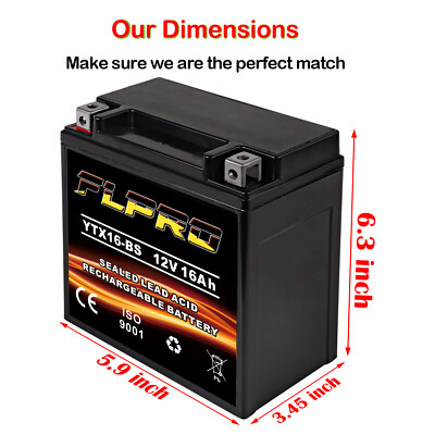 YTX16-BS 12V 14Ah for Vulcan 2000 VN2000A 2004 - 2012/ VN 1600 A B 2003 - 2009 