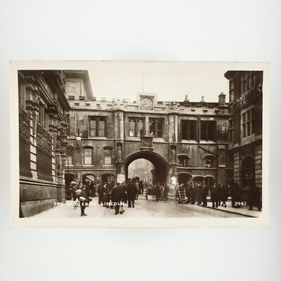 Stonebow Lincoln High Street RPPC Postcard 1920 Guildhall England Arch Road H721
