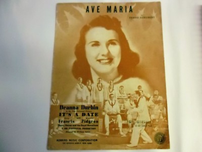 Deanna Durbin Ave Maria Noten It's A Date Film 1940 Franz Schubert