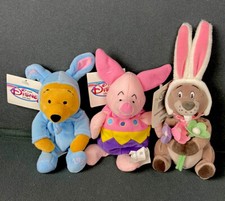 Disney Store Bean Bag Lot Of 3 Easter. Winnie The Pooh 8  Costume Plush NWT
