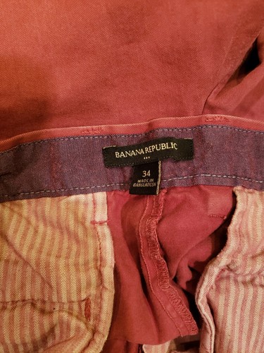 Nuevos Pantalones Cortos a Rayas Aiden Club Rosa Seersucker Banana Republic para Hombre Talla 36 (37) - Imagen 8 de 8