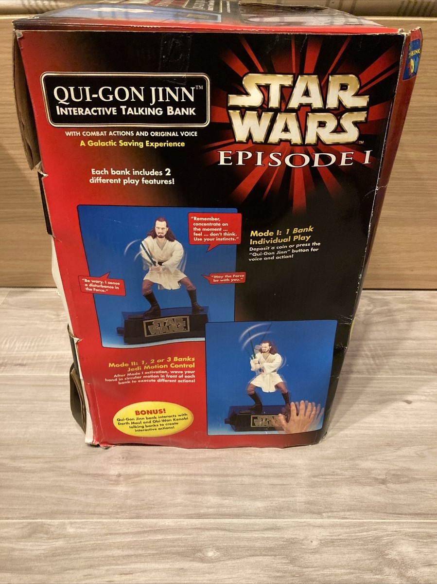 Star Wars Episode 1 Interactive Talking Bank Qui-Gon Jinn ThinkWay