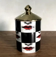Hand Made Big Eyes Jar With Lids Ceramic Decorative Candle Holder Storage Box