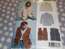 SIMPLICITY NEW LOOK 6417 MEN'S SHIRT /SHIRT JACKET VEST PATTERN-UNCUT-XS-XL
