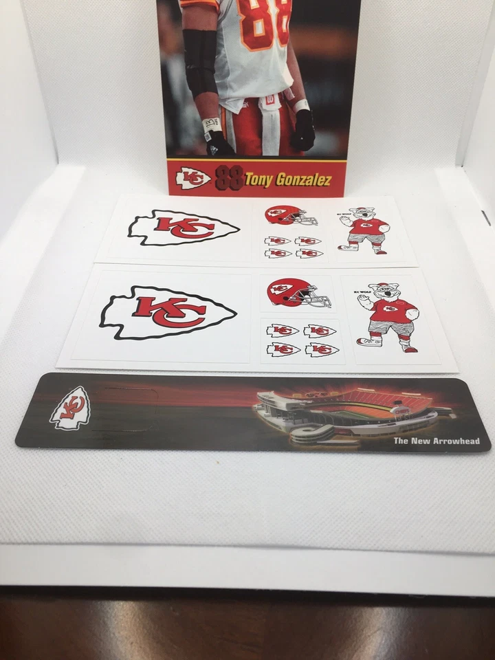 Kansas City Chiefs Fan Pack Лот Наклейок Закладка 2008 Плакат Команды Тони Гонсалес - Изображение 4 из 4