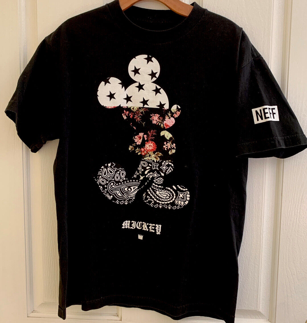 Neff X Disney Floral Bandana Mickey Mouse T-shirt Men's Size Neff X Disney Floral Bandana Mickey Mouse T-shirt Men's Size