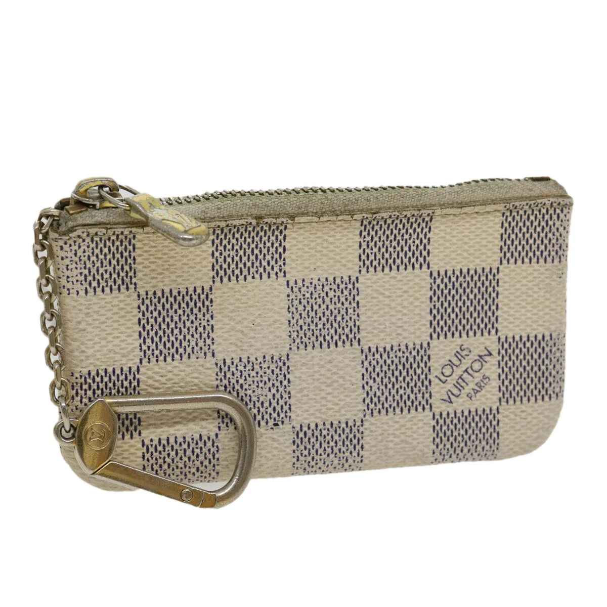 LOUIS VUITTON Damier Azur Pochette Cles Coin Purse N62659 LV Auth ki2035