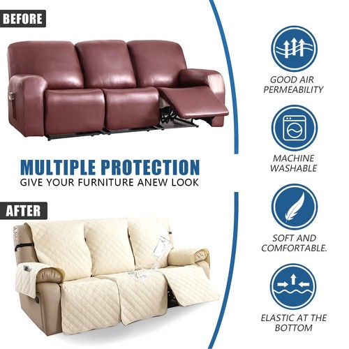 Waterproof non-slip sofa cover recliner 3 seats, furniture protection decoration - Picture 36 of 94