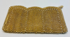 vintage la regale gold beaded purse evening bag with zipper